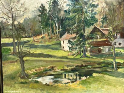 M. DORANGE ( XX°)
Paysage de campagne. 
huile...