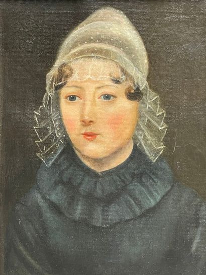 Ecole Française milieu XIX°
Portrait de femme...