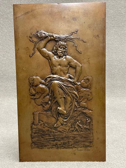 Eugène DELAPLANCHE (1836-1891). 
Zeus, plaque...
