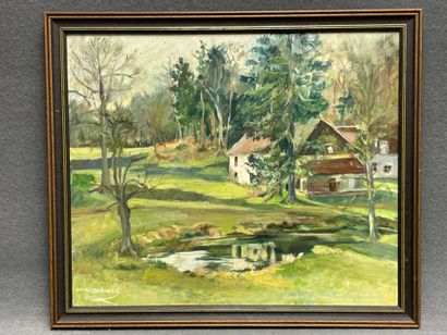M. DORANGE ( XX°)
Paysage de campagne. 
huile...
