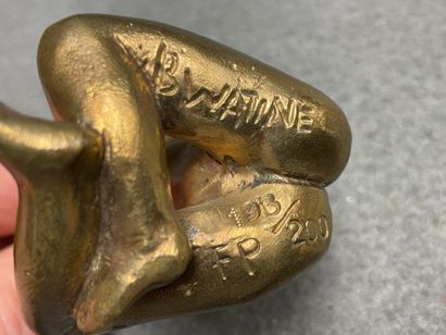 Deux sculptures en bronze signées. dont Bénédicte...