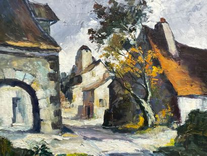 Robert FALCUCCI ( 1900-1989). 
Vue de village....