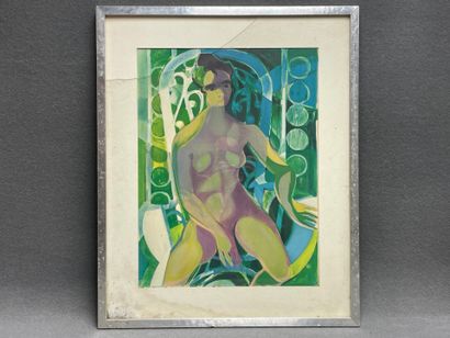 Nue féminin. 
Lithographie encadrée. 
55...
