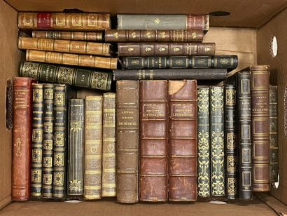 Quatre cartons de livres reliés XIX°: Littérature...