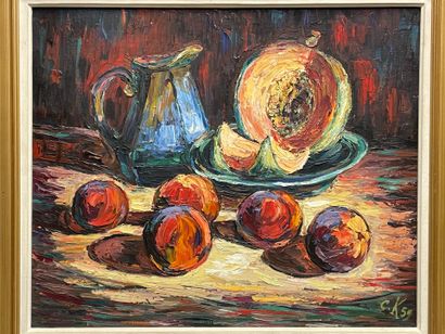 Camille KUONY XX°
Nature morte aux fruits....