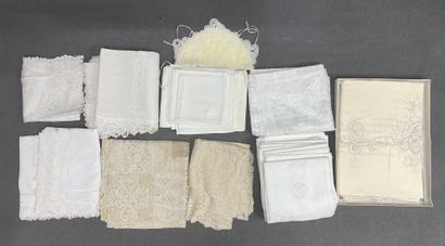 Lot de nappes, serviettes et linge diver...