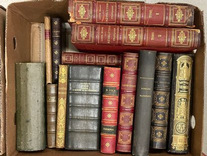 Quatre cartons de livres reliés XIX°: Littérature...