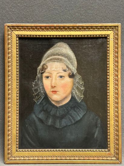 Ecole Française milieu XIX°
Portrait de femme...