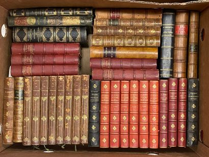 Quatre cartons de livres reliés XIX°: Littérature...