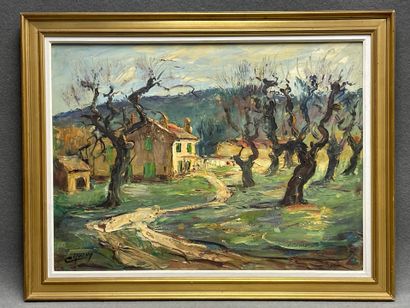 Camille KUONY XX°
Mas provençal. 
huile sur...