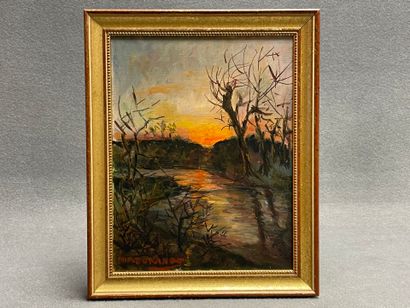 M. DORANGE ( XX°) 
Paysage de campagne. 
huile...