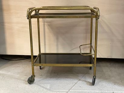 Desserte à roulettes et verre fumés
63 x...