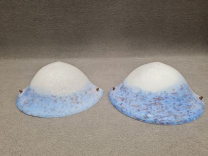 Paire d'appliques verre Marmoréen