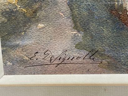 Ernest DESIGNOLLE (1850-1941) 
Bord de rivière
Deux...
