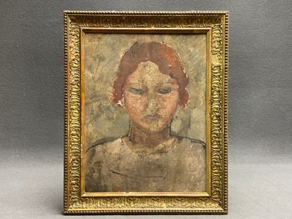 Ecole Française début XX°:
Portrait de femme.
Huile...