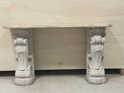 Console en pierre reconstituée et plateau...