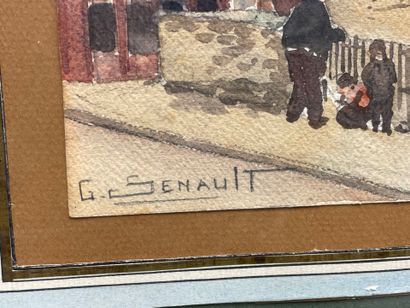 G. SENAULT
Rue de village.
Aquarelle signée...