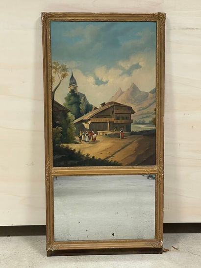 Trumeau epoque Restauration.à décor de village...