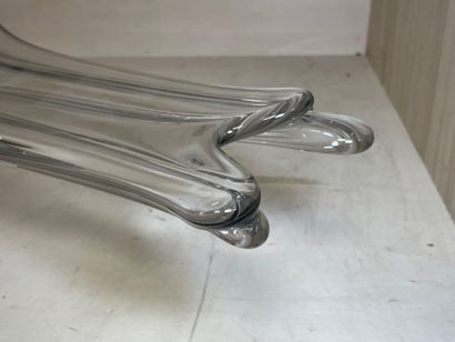 Grande coupe à fruit en cristal. 
27 x 83...
