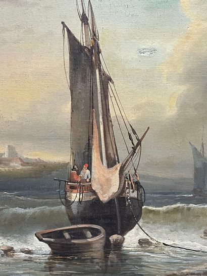 J. MARX ( XIX°)
Retour de mer.
huile sur...