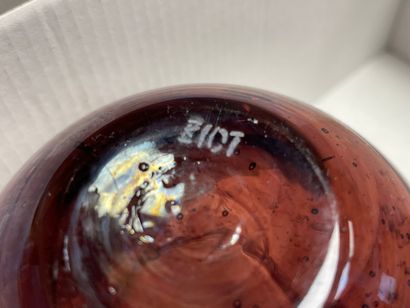 BIOT verre bullé mauve : 
Six verres hauts...