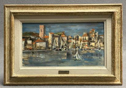 TEJERO (XX°). 
Port de Cannes
huile sur carton,...