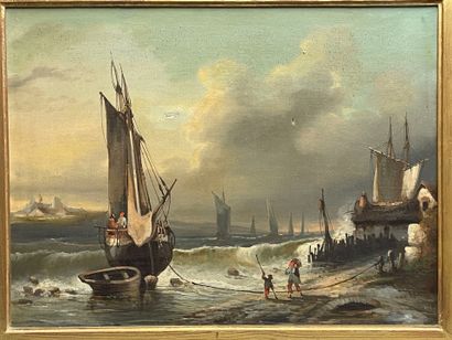 J. MARX ( XIX°)
Retour de mer.
huile sur...