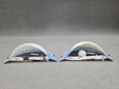 Paire d'appliques verre Marmoréen