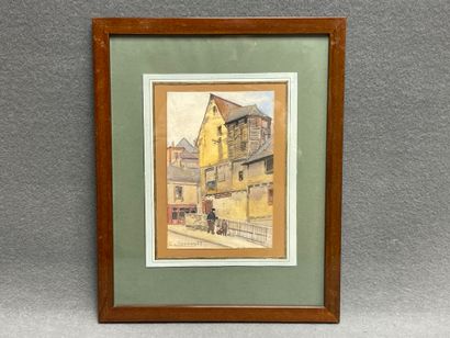 G. SENAULT
Rue de village.
Aquarelle signée...