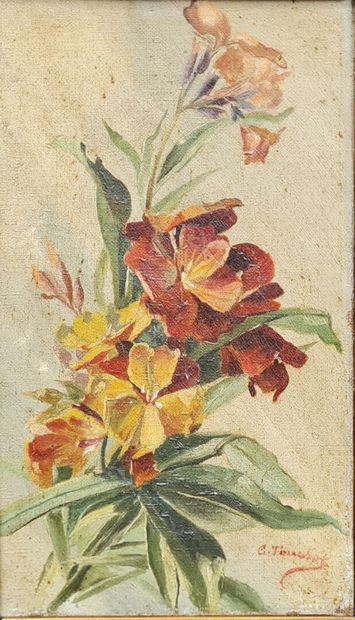 T. TOUCHOT ( vers 1900)
Bouquet de fleurs.
huile...
