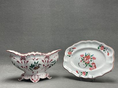 Jardinière en faience de Strasbourg et plat...