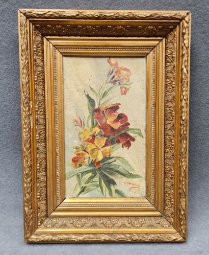 T. TOUCHOT ( vers 1900)
Bouquet de fleurs.
huile...