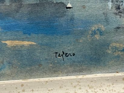 TEJERO (XX°). 
Port de Cannes
huile sur carton,...