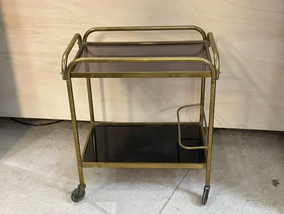Desserte à roulettes et verre fumés
63 x...