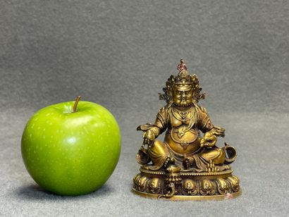 Bouddha en bronze patiné et doré.
XX°
H:...