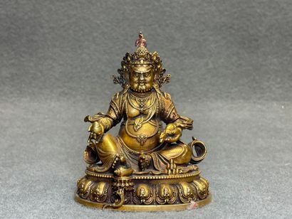 Bouddha en bronze patiné et doré.
XX°
H:...