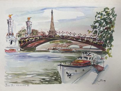 REGION : porte document avec dessins académique...