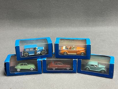 HERGE Moulinsart, en voiture TINTIN 
5 véhicules...