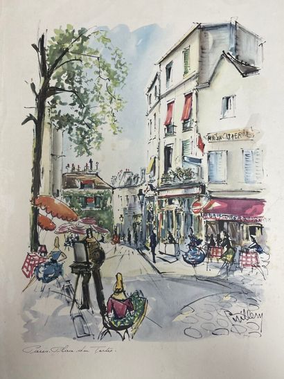 REGION : porte document avec dessins académique...
