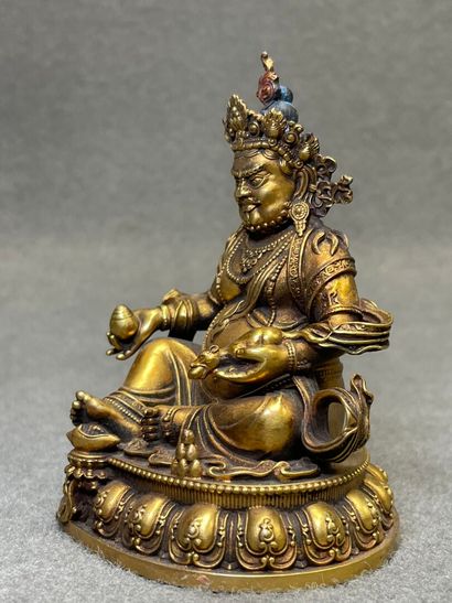 Bouddha en bronze patiné et doré.
XX°
H:...
