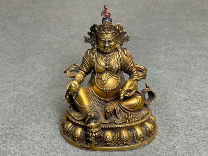 Bouddha en bronze patiné et doré.
XX°
H:...