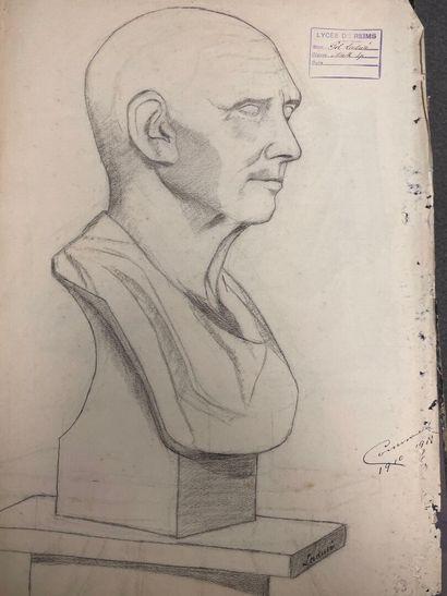 REGION : porte document avec dessins académique...