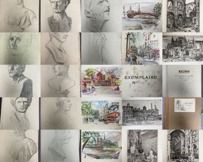 REGION : porte document avec dessins académique...