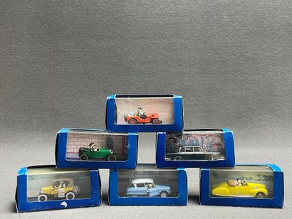 HERGE Moulinsart, en voiture TINTIN 
6 véhicules...