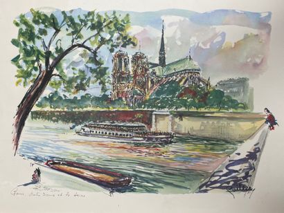REGION : porte document avec dessins académique...