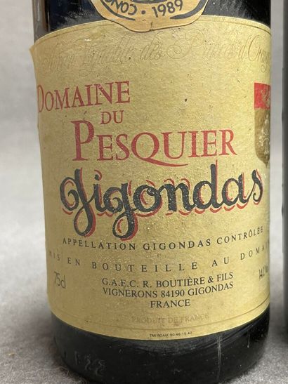 GIGONDAS: 9 bouteilles: 
-Domaine du Pesquier,...