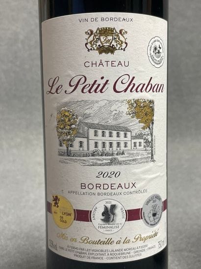 CHATEAU LE PETIT CHABAN, 2020, 10 boutei...