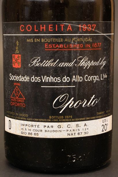 PORTO Alto Corgo 1937 
1 bouteille, caisse...