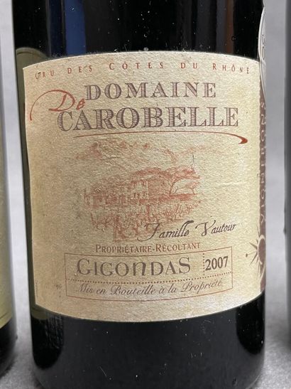 GIGONDAS: 9 bouteilles: 
-Domaine du Pesquier,...