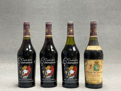 4 bouteilles:
-Arbois, Cuvée de la libération,...